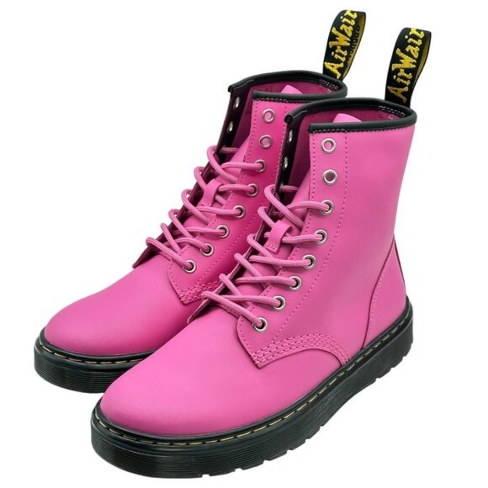Dr Martens Zavala Combat Boots Women's Size 6 Pink Lace Up Ankle